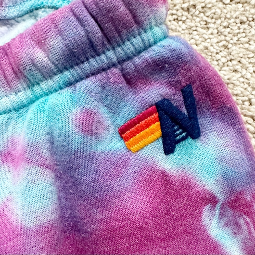 Aviator Nation Hand Tie Dye Sweatpants Turquoise Magenta Sz M - Picture 2 of 5